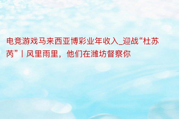 电竞游戏马来西亚博彩业年收入_迎战“杜苏芮”丨风里雨里，他们在潍坊督察你